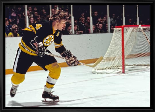 Bobby Orr Boston Bruins Framed 20" x 29" Skating Canvas 31.5" x 22.5"